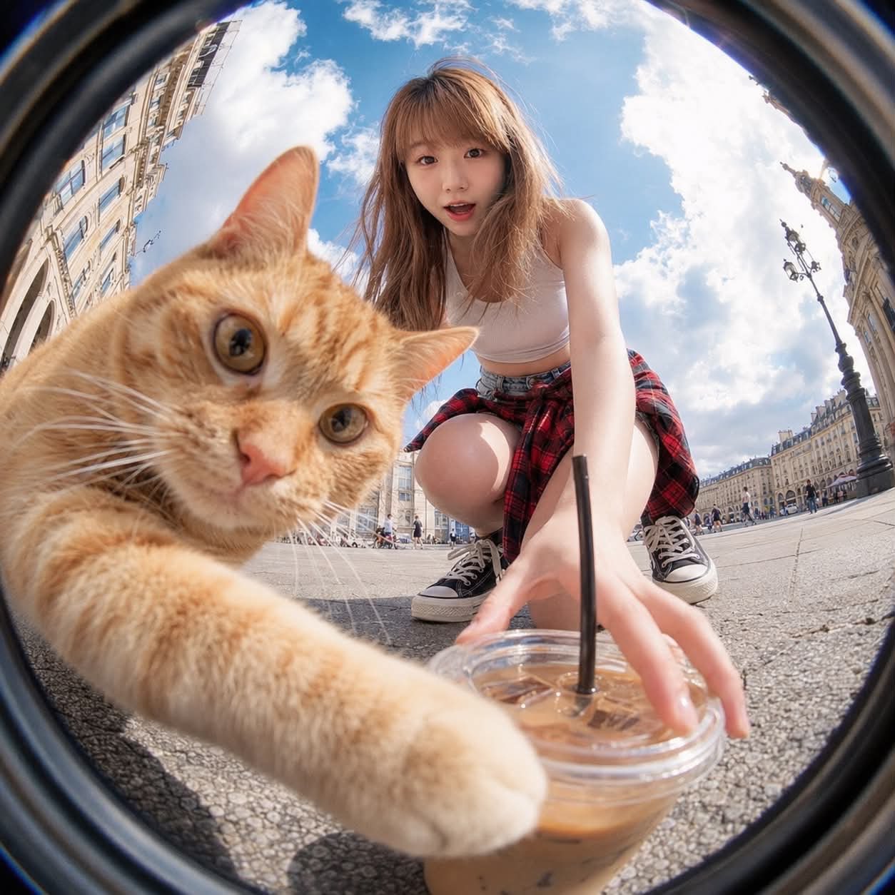 Fisheye lens ultra-realistic action lifestyle photography
