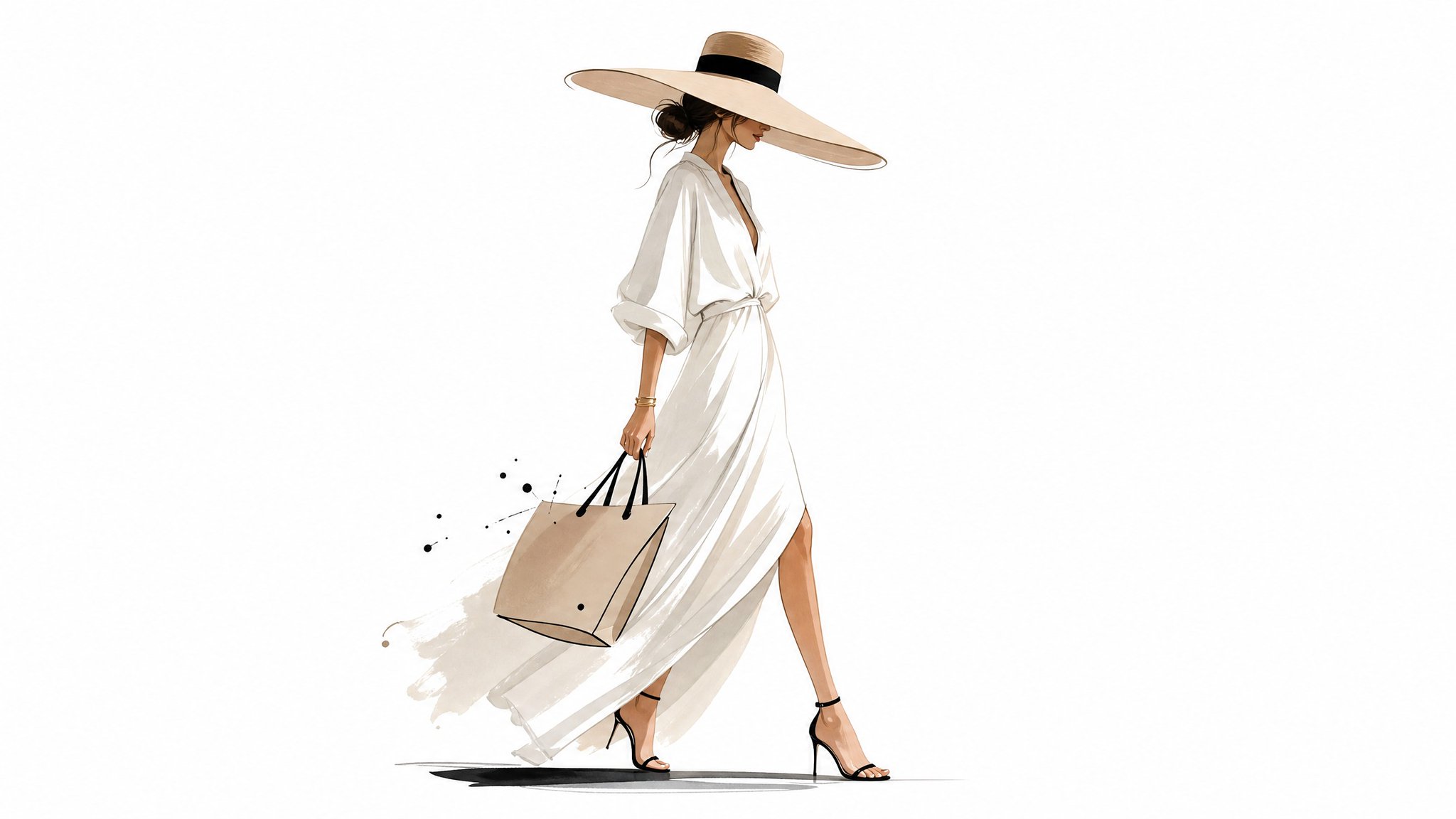 Minimalist luxury fashion illustration style