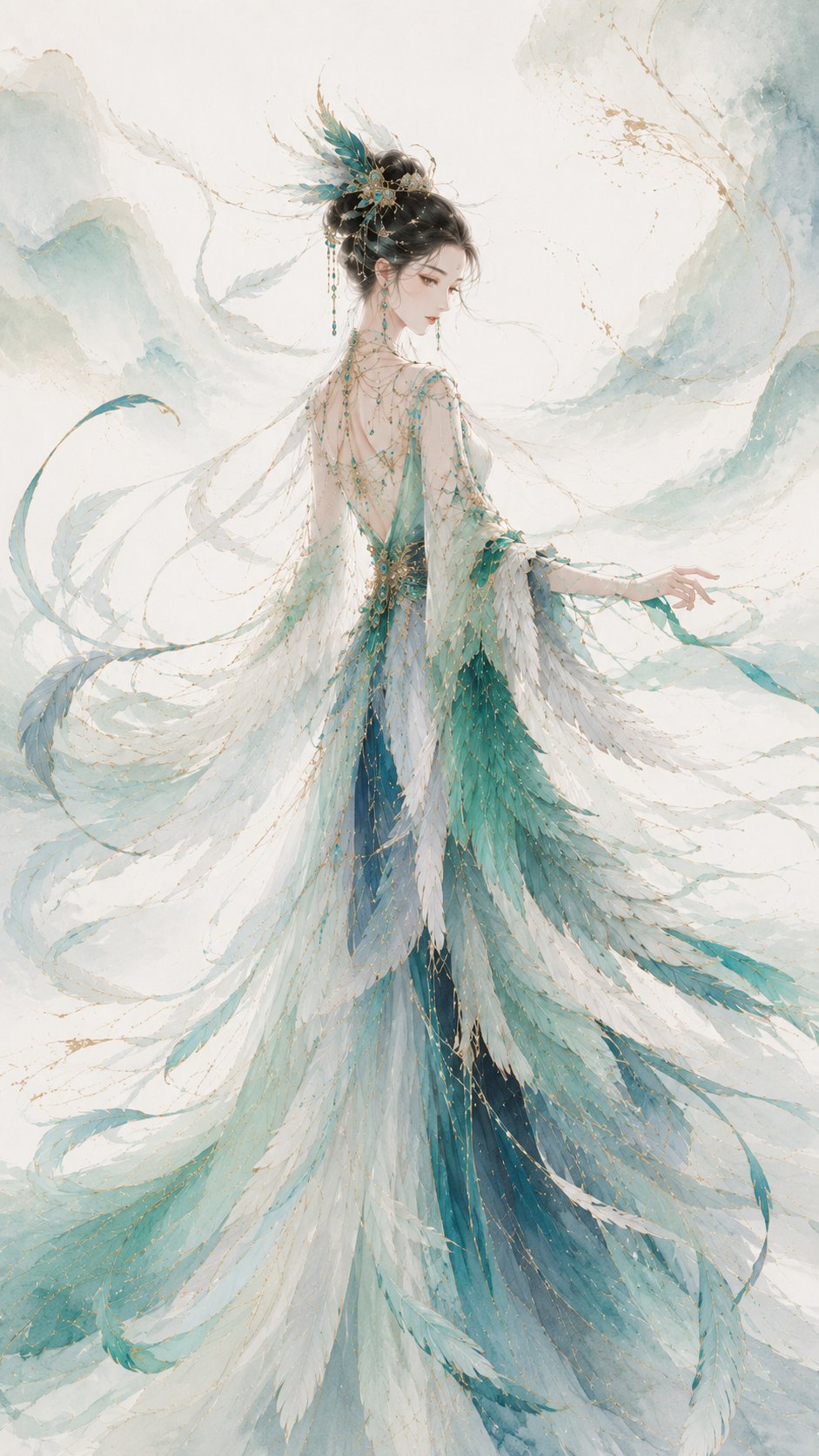 Eastern fantasy mythical beast haute couture character poster.