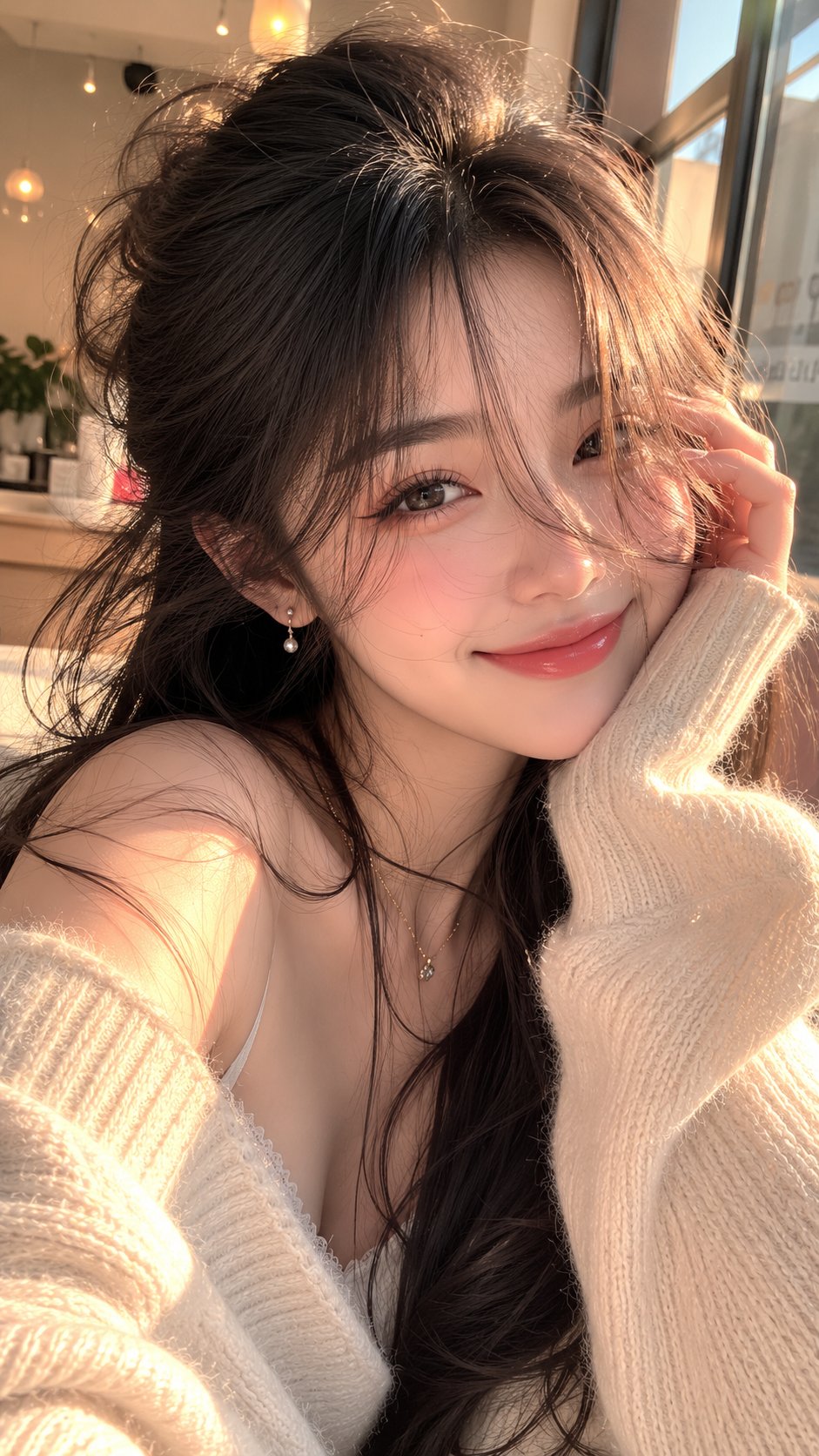 Beautiful golden hour young woman close-up portrait photography