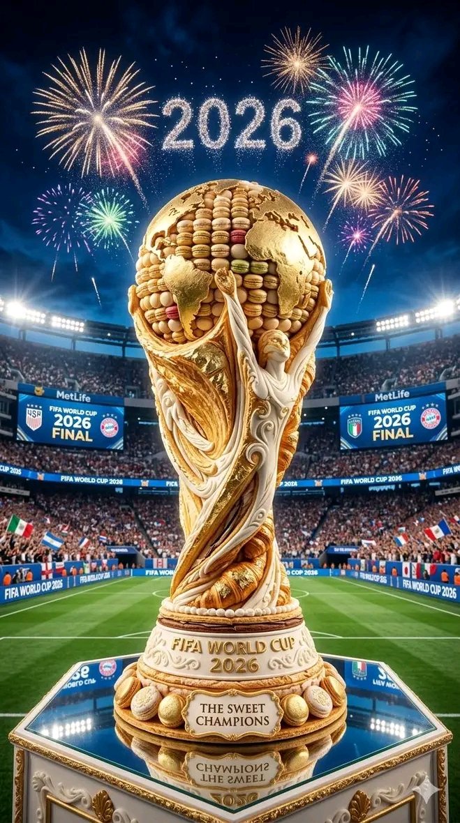 2026 World Cup Gourmet Pastry Trophy Cinematic Realism