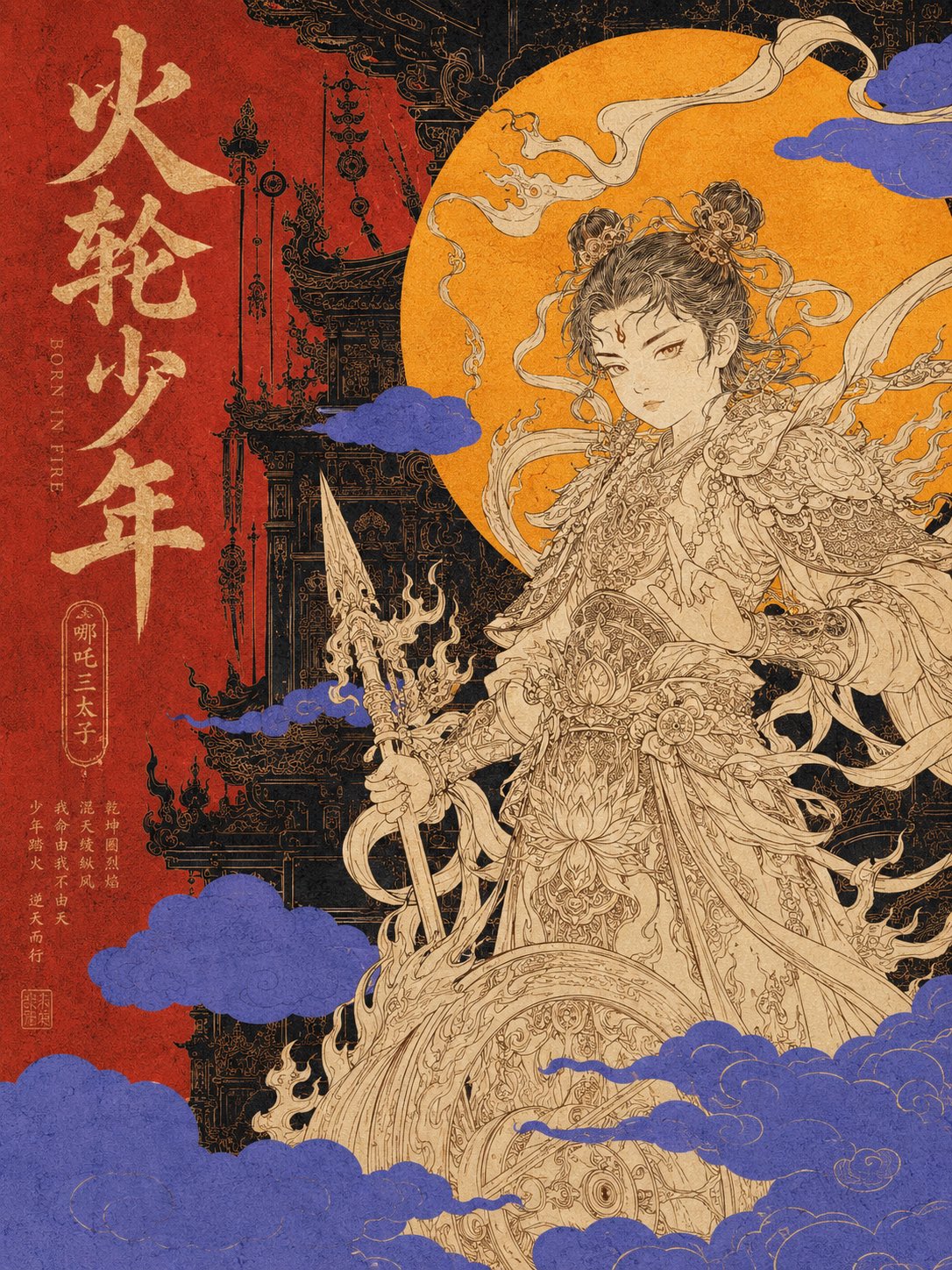 Eastern Vintage Mythological Decorative Poster