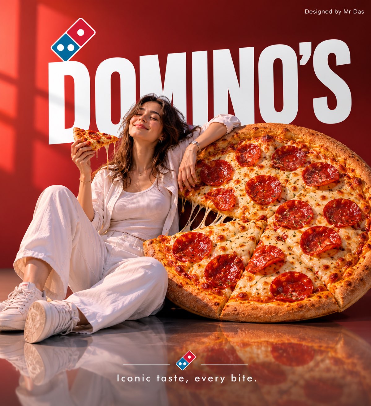 Domino's Extra Large Pizza Minimalist Commercial Ad Design