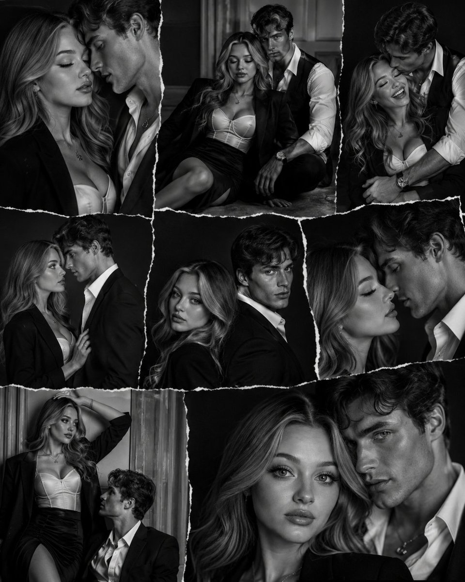 Black-and-white fashion editorial collage