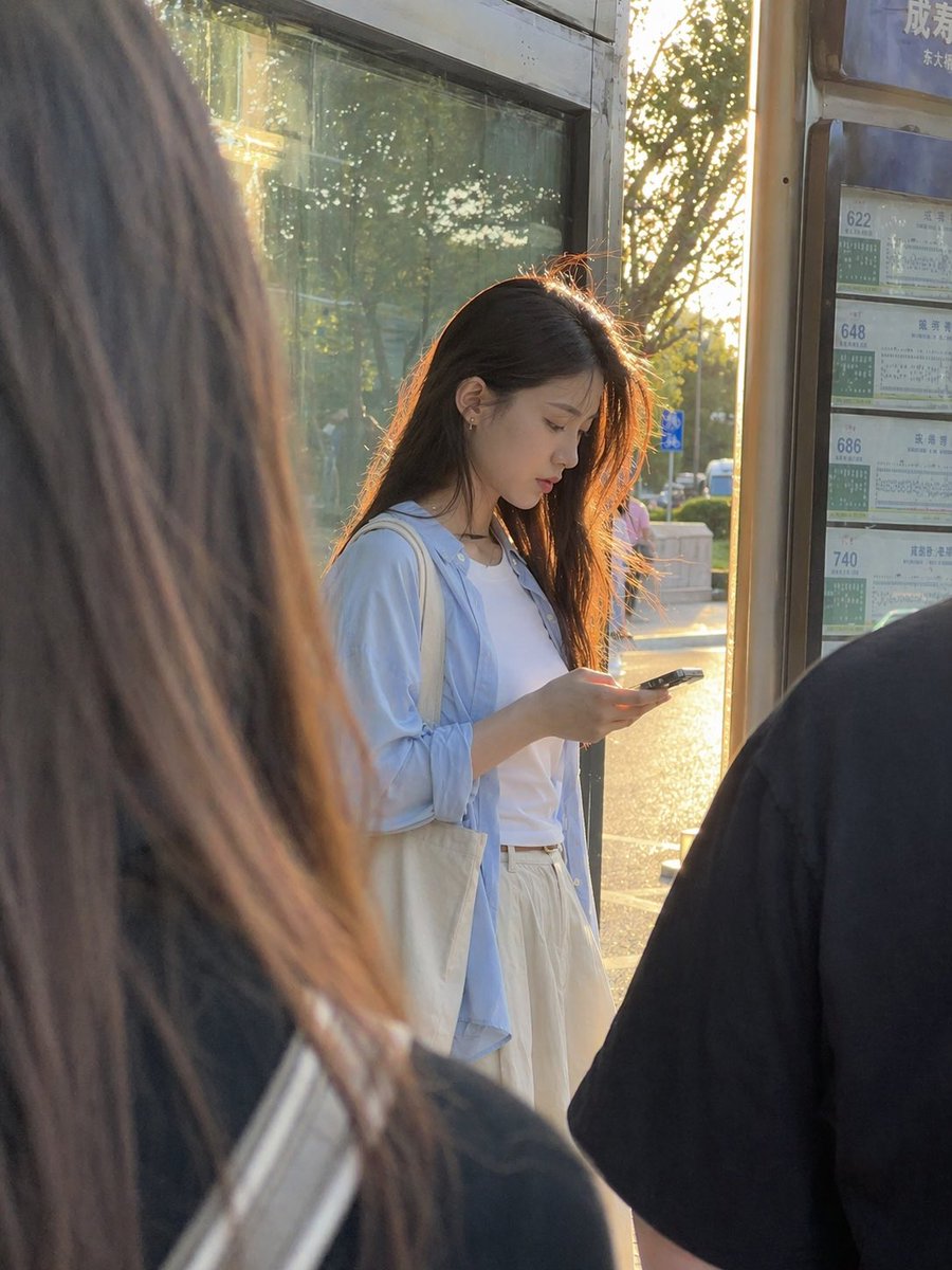 Golden Hour Bus Stop Candid