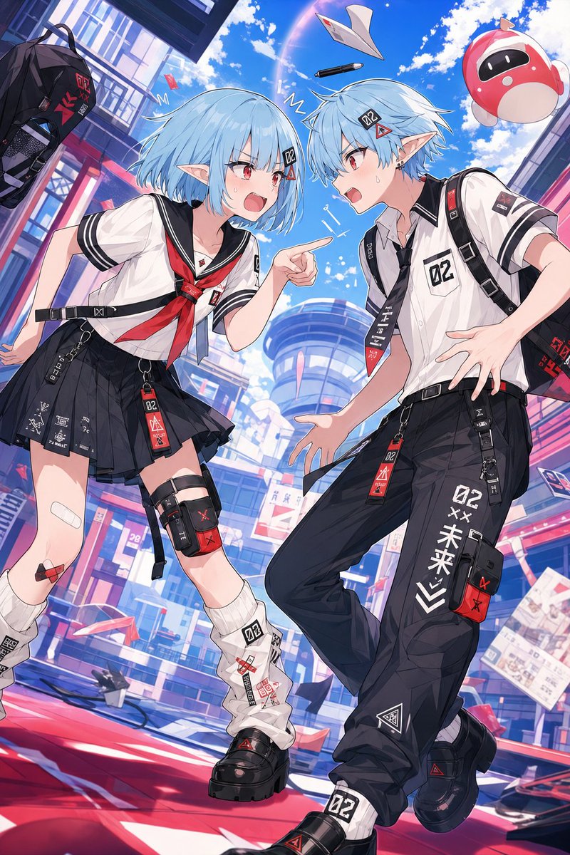 Retro anime gender-swap key visual
