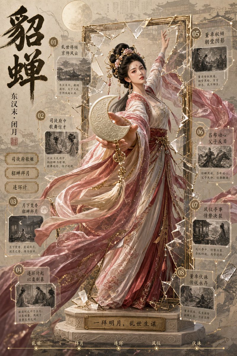 Diaochan 3D Breaking-the-Frame Character Profile Poster