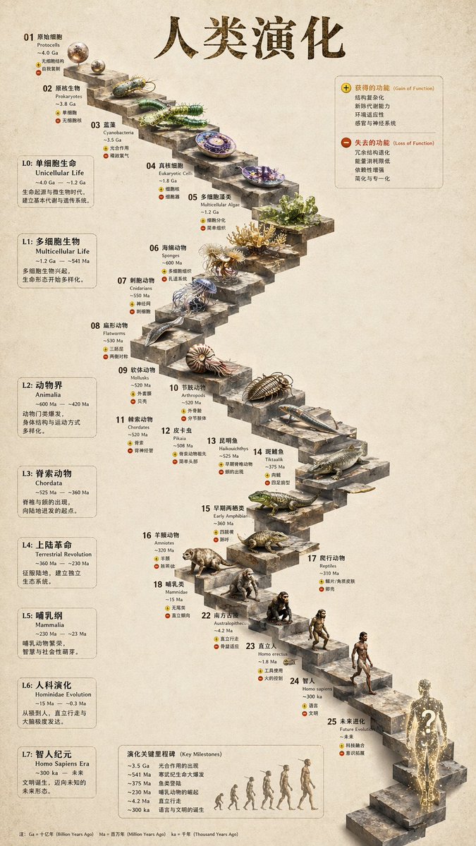 3D Stone Step Evolution Infographic