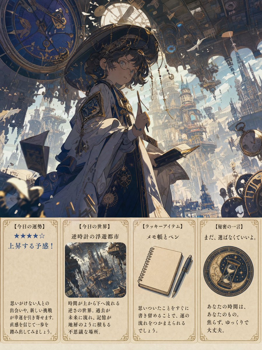 Steampunk Style Daily Fortune Card
