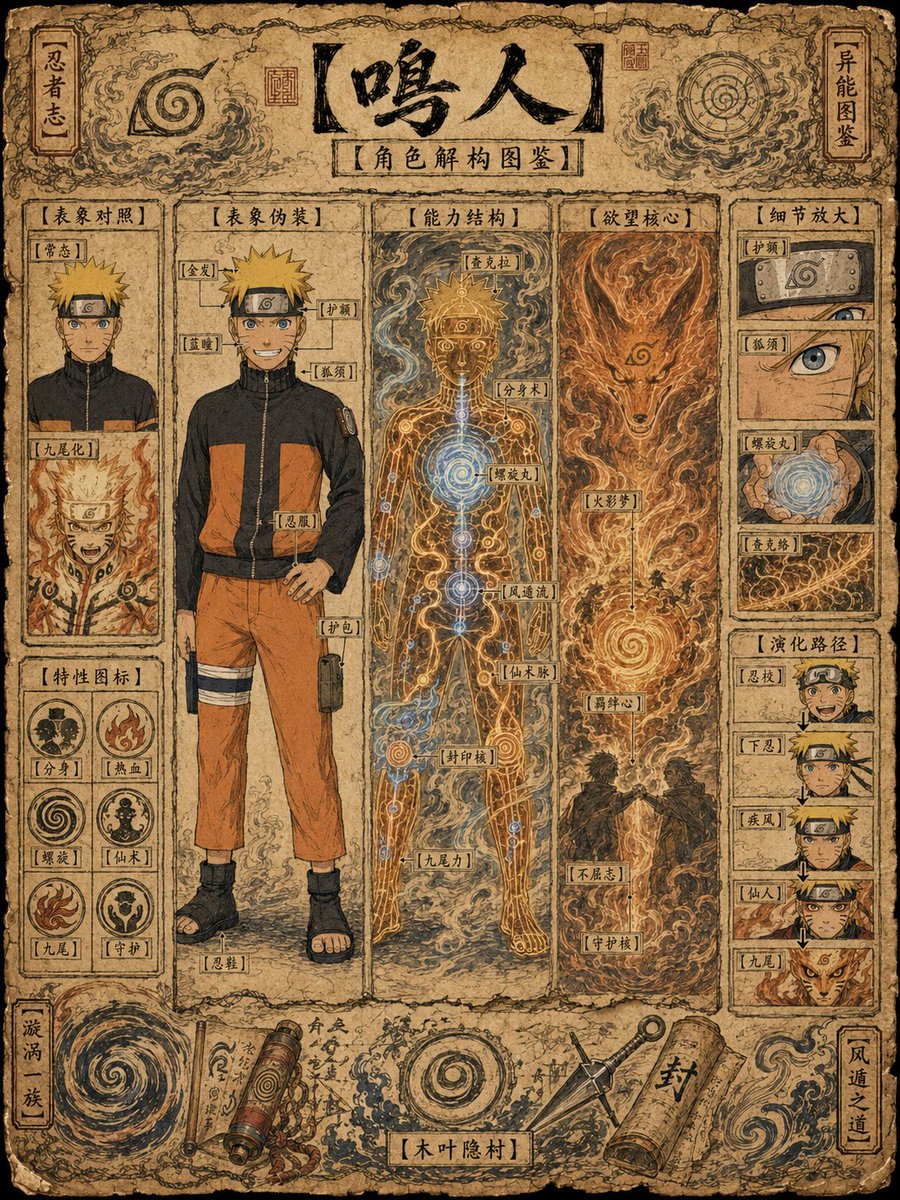 Ancient Ninja Character Anatomy Diagram