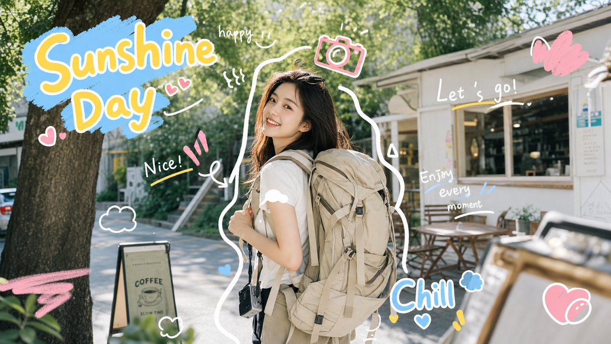 Sunny Day Travel Sticker Photo