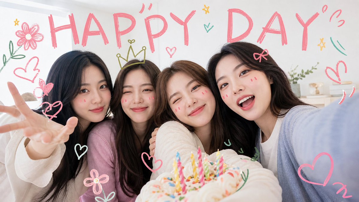 Cute Birthday Group Selfie