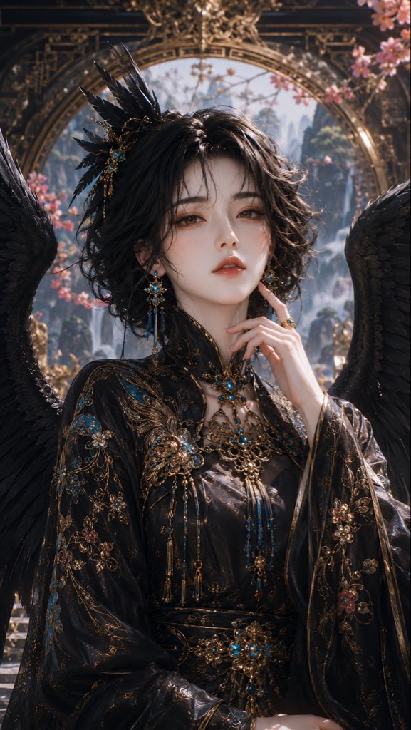3D CG Oriental Fantasy Raven God Portrait