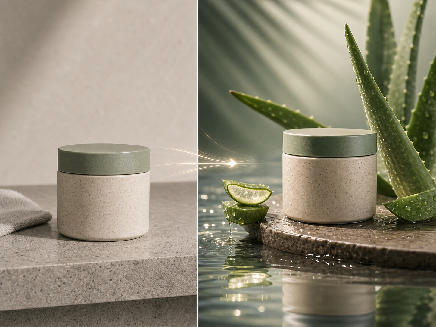 Skincare cream jar reference image to Prompt workflow