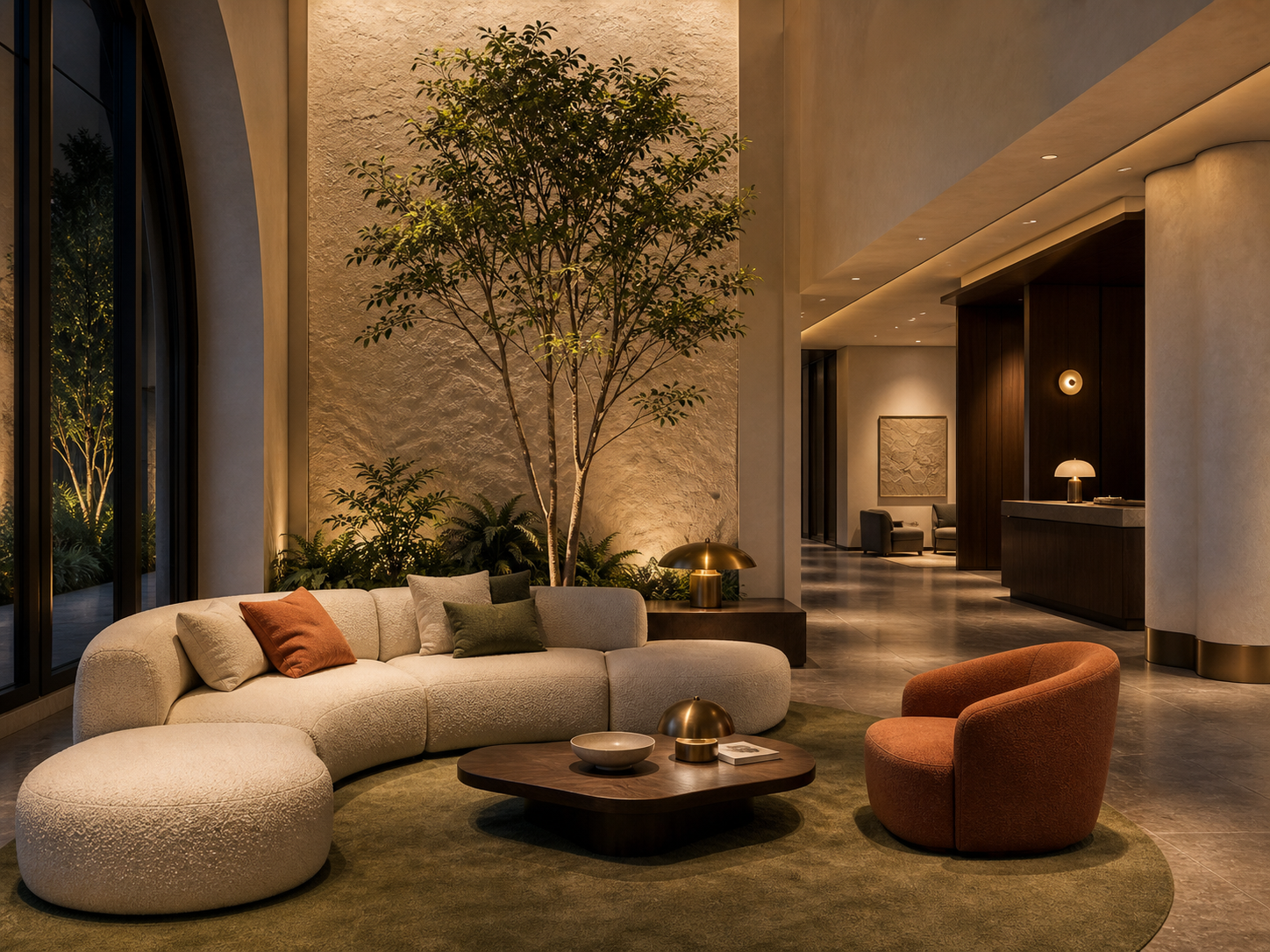 Boutique Hotel Lobby AI Image Prompt Case