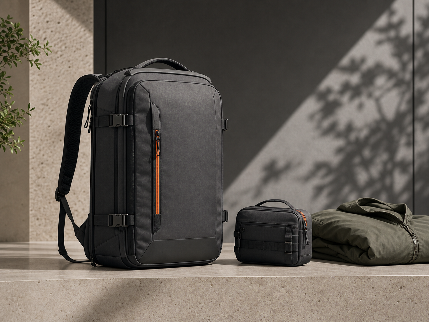 Modular Travel Backpack Product Photography Prompt