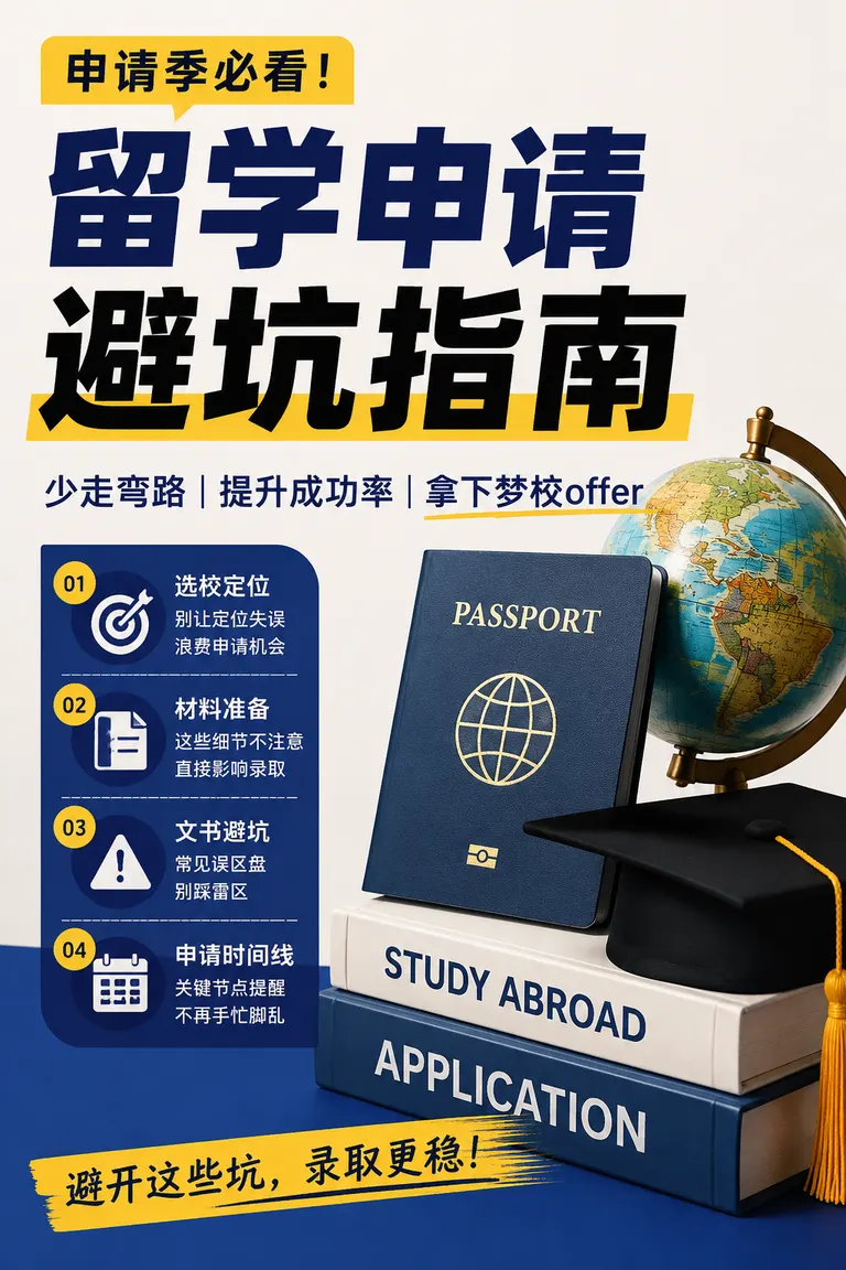 Xiaohongshu cover visual director · Methodology cover Study abroad application avoidance guide cover