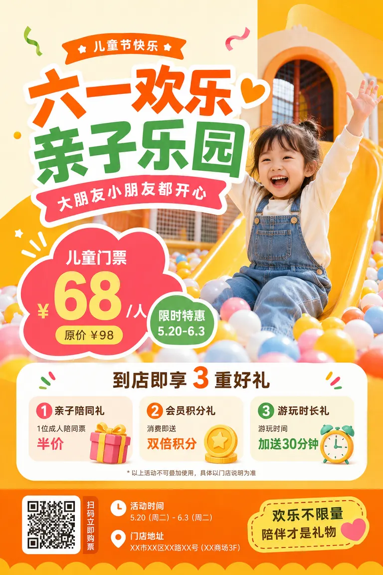 Store marketing asset pack visual director · Holiday campaign Family amusement park in-store conversion table card