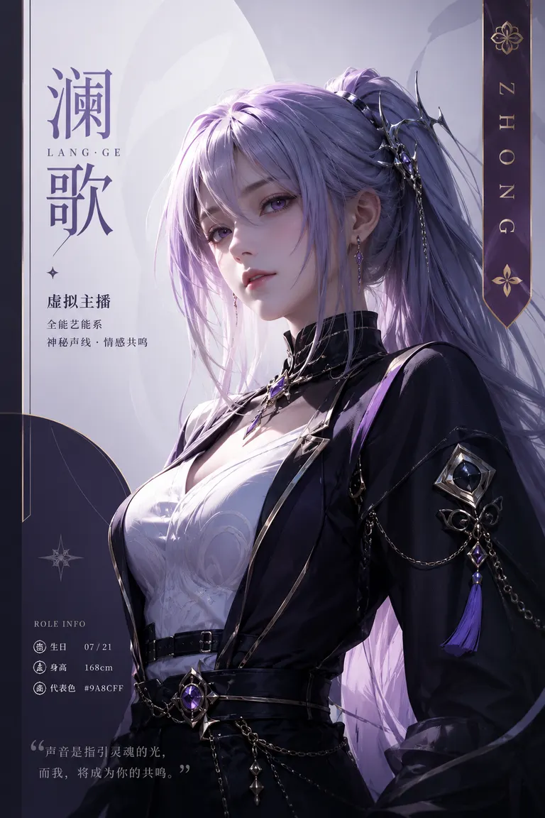 Portrait Photography and Character Consistency Visual Director · Commercial Avatar Virtual Streamer Character Poster