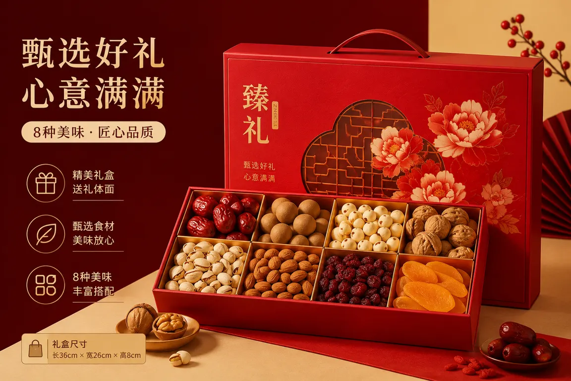 E-commerce Main Image Visual Director · Scene Main Image — Food Gift Box Holiday Sales Main Image