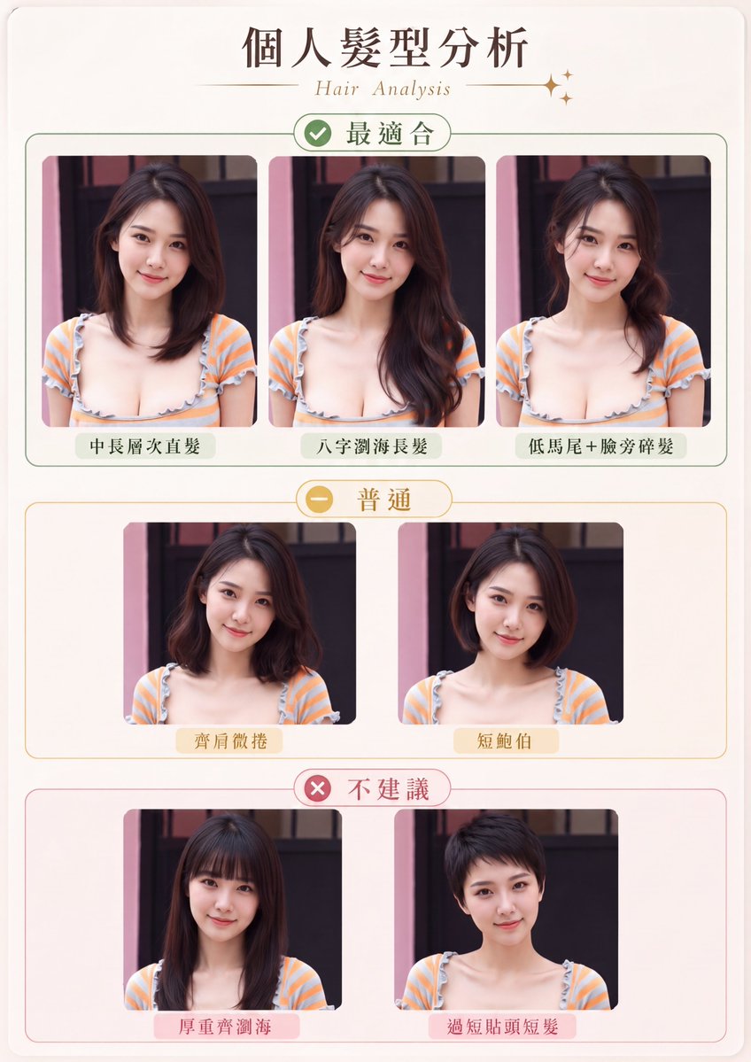 Personal hairstyle analysis card