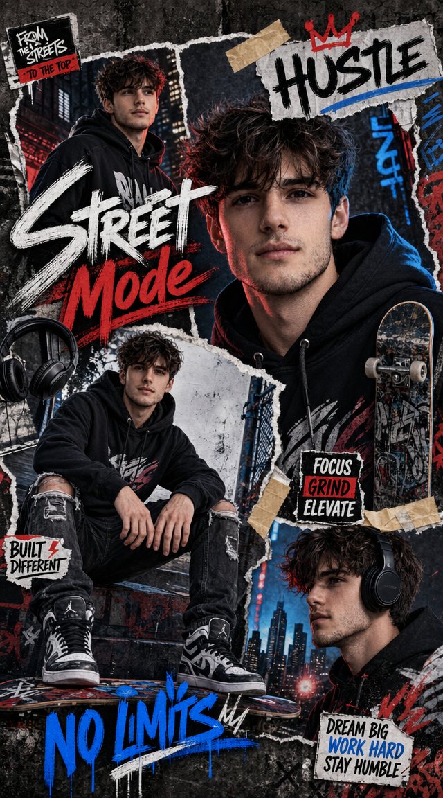 Male graffiti neon street