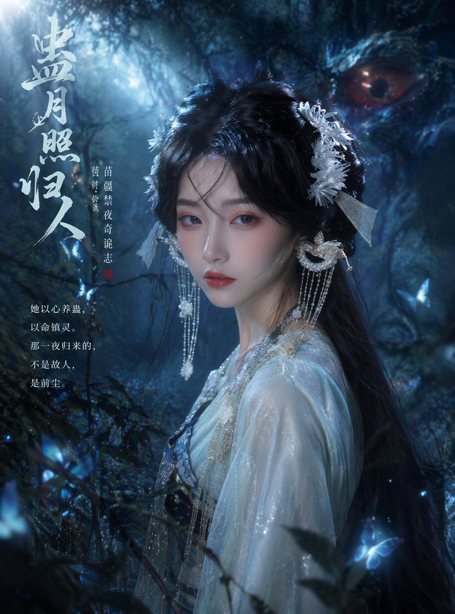 Girl cinematic realistic mountain forest high-end