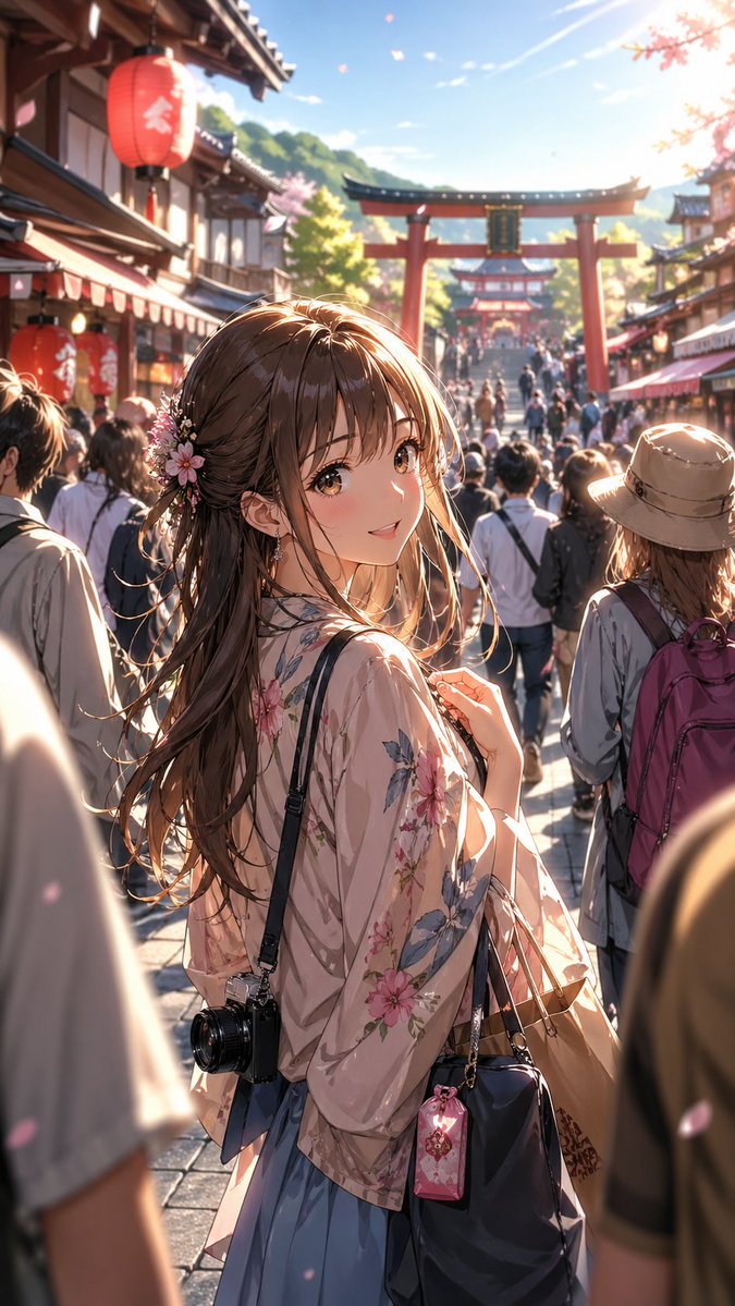 Female Cinematic Anime Cherry Blossom Street Atmosphere