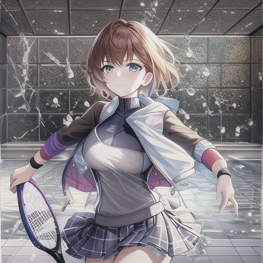 Girl anime illustration indoor dark elegant