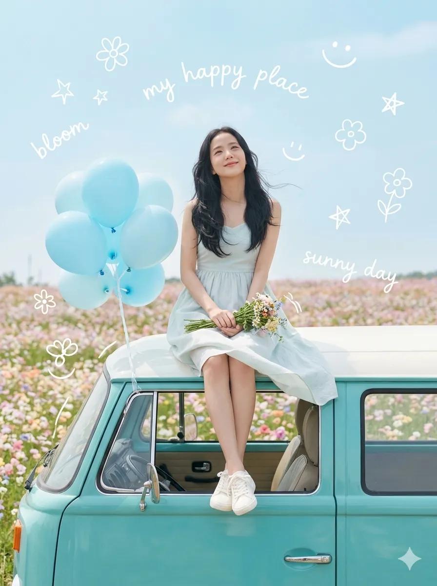 Cinematic realistic dreamy retro atmospheric portrait.