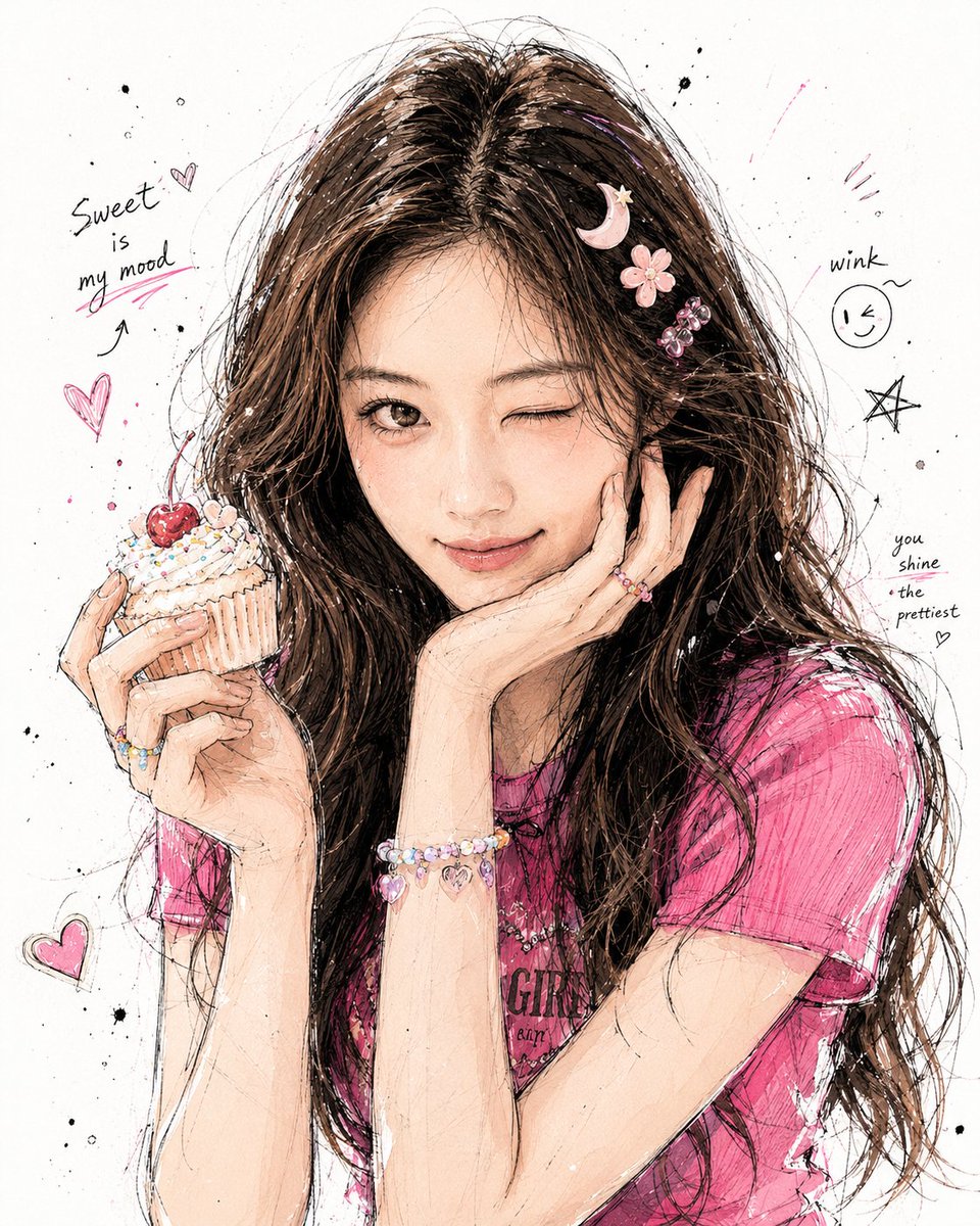 Korean-style graffiti illustration portrait.