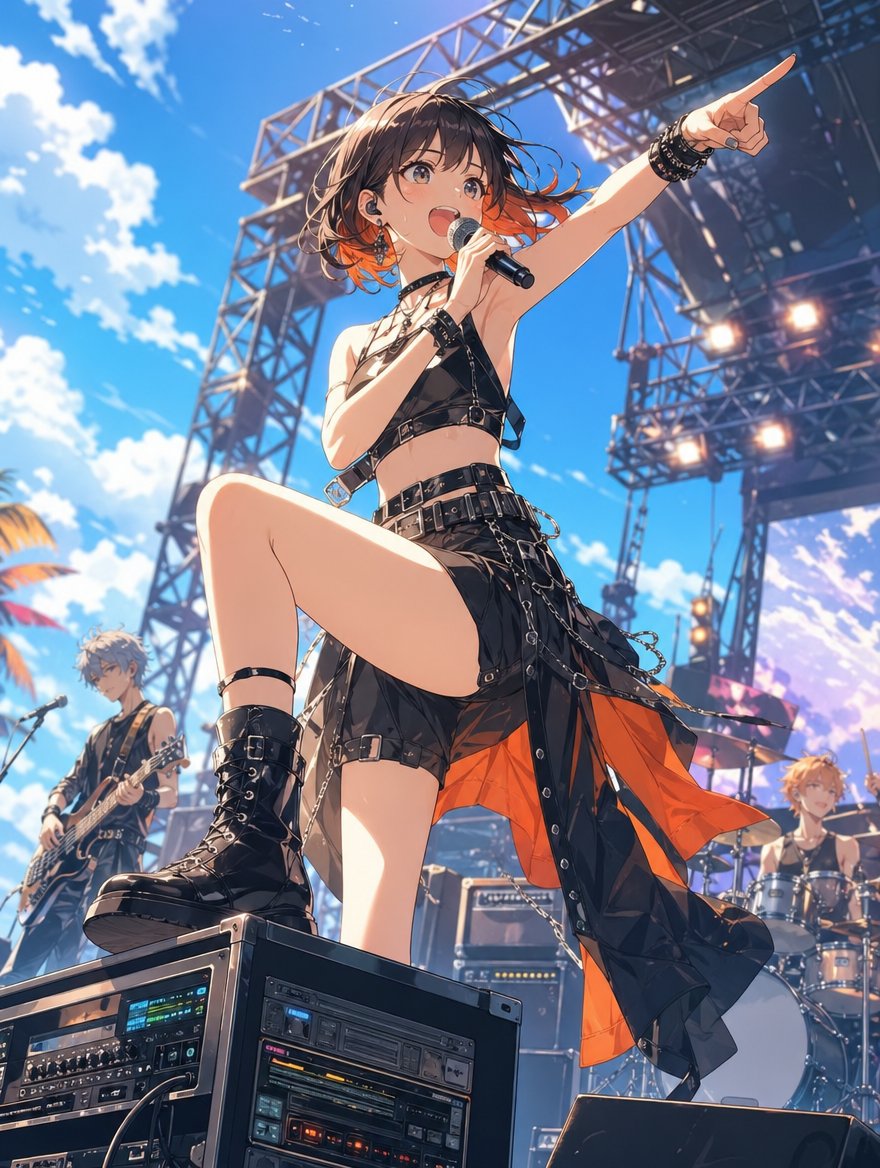 Anime punk rock music festival stage