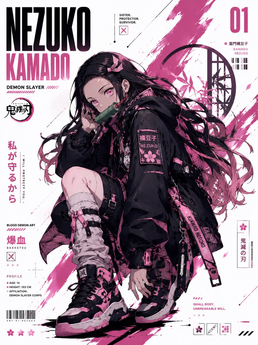Character anime poster futuristic street