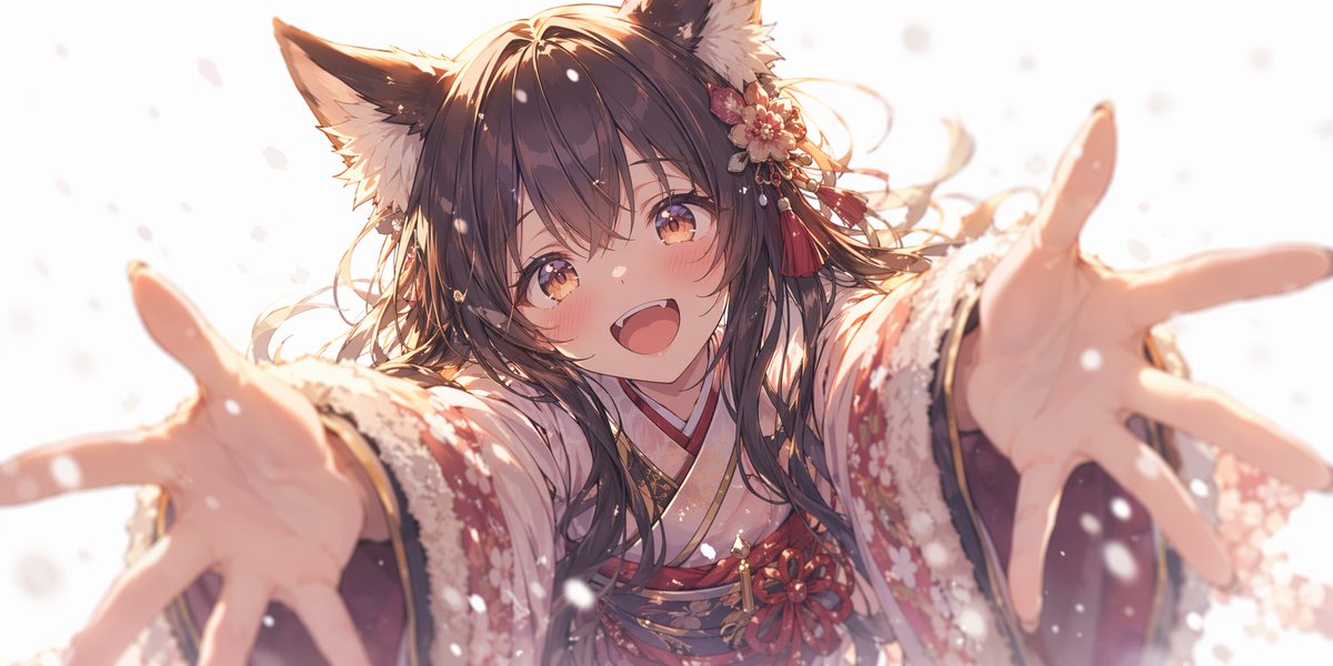Girl Anime Illustration, Warm, Snow, Cute