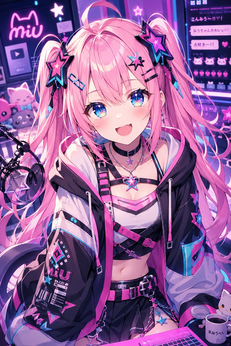 Portrait anime cyber neon studio cute
