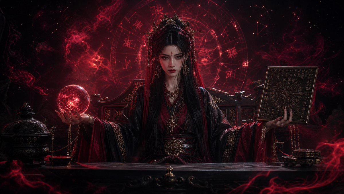 Dark queen style Eastern diviner portrait