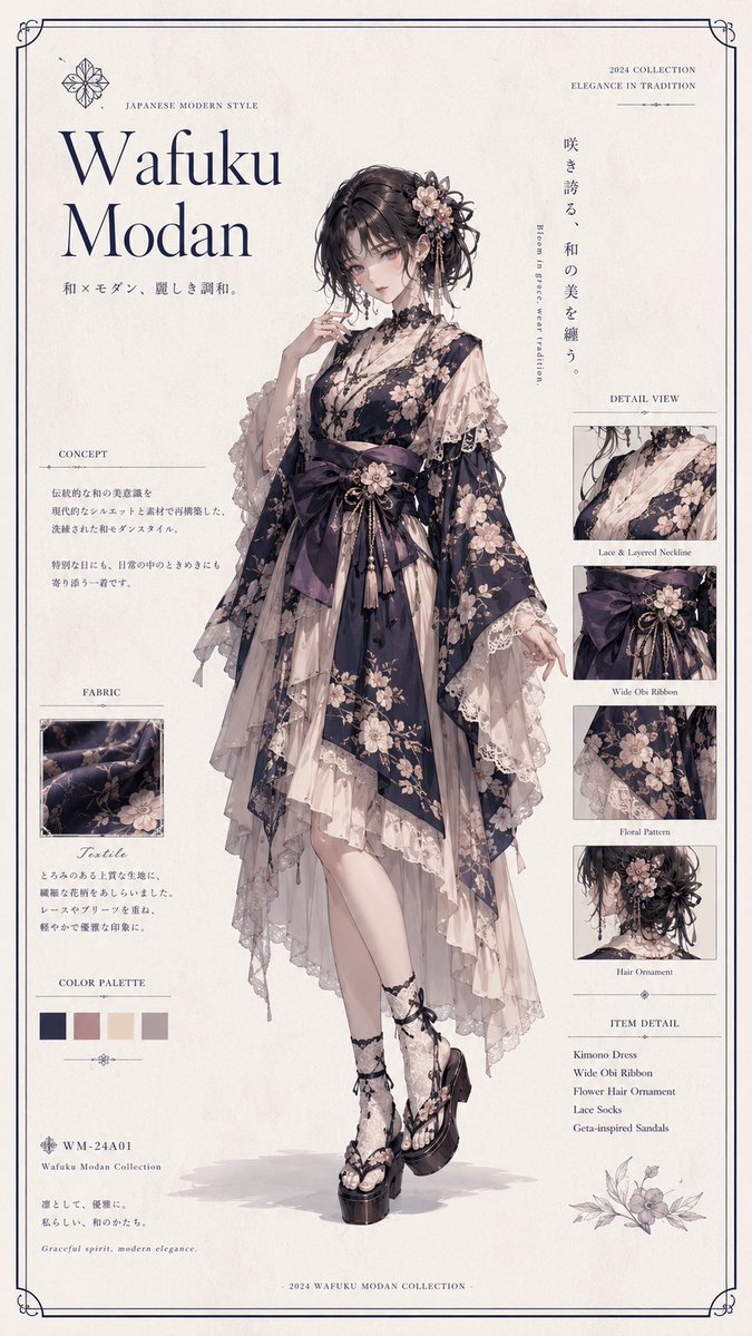 Anime character, realistic, retro, cherry blossoms, elegant